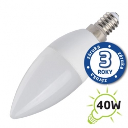 Žárovka LED 230V 5W E14 C37 bílá teplá Tipa