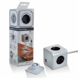 Zásuvka rozbočka PowerCube 4 zásuvka s USB a kabelem 1,5m 2402/FREUPC Tipa