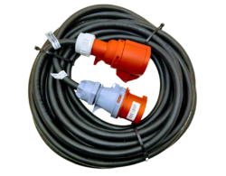 Prodlužovací kabel 30m 380V - 400V 16A 4P 4x2,5mm černý gumový T