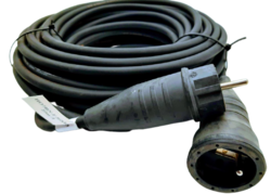 Prodlužovací kabel venkovní gumový černý 20m 1 zásuvka 230V H07R