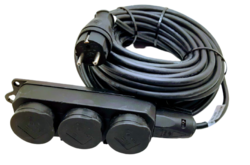 Prodlužovací kabel venkovní gumový 20m 3-zásuvka 230V 3x1,5mm IP