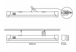 Svítidlo led pod kuchyňskou linku s vypínačem 10W denní bílá 1000lm 60cm LNL922 Nedes