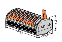 Svorka wago bezšroubová s páčkou 8 pólová 8x2,5mm Tracon electric